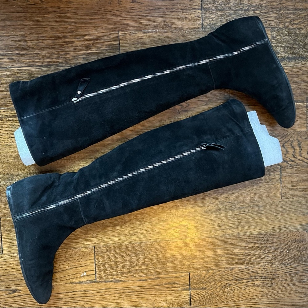 Stuart Weitzman Mainline Hidden Wedge Suede Knee … - image 1